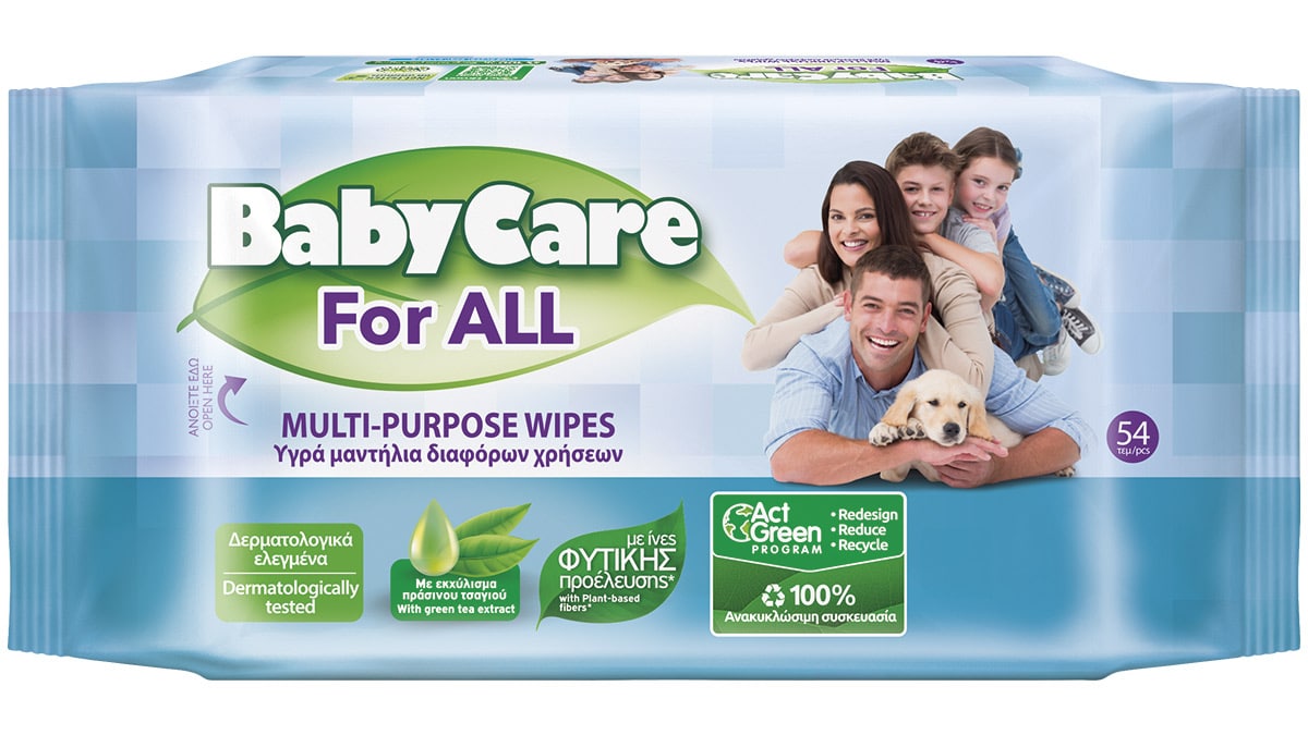 Υγρά µαντίλια διαφόρων χρήσεων, Multi-Purpose Wipes, Baby Care For All