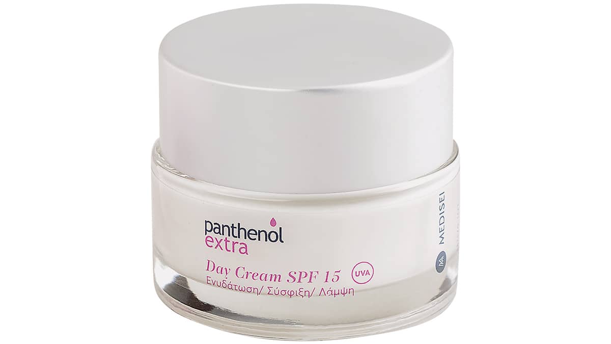 Κρέμα ημέρας για ενυδάτωση, σύσφιξη & λάμψη, Day Cream SPF14, Panthenol Extra, Medisei (στα Φαρμακεία)