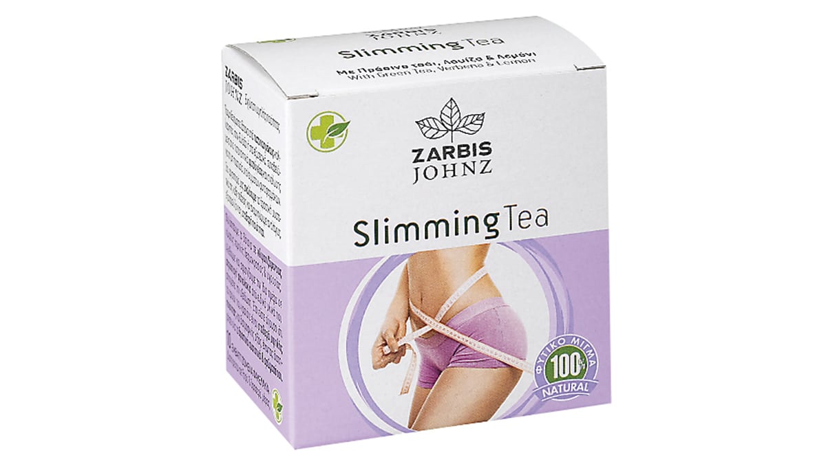 Φυτικό μείγμα πράσινου τσαγιού & λουίζας, που βοηθά στην απώλεια βάρους, Slimming Tea, Johnz, Zarbis (στα Φαρμακεία)