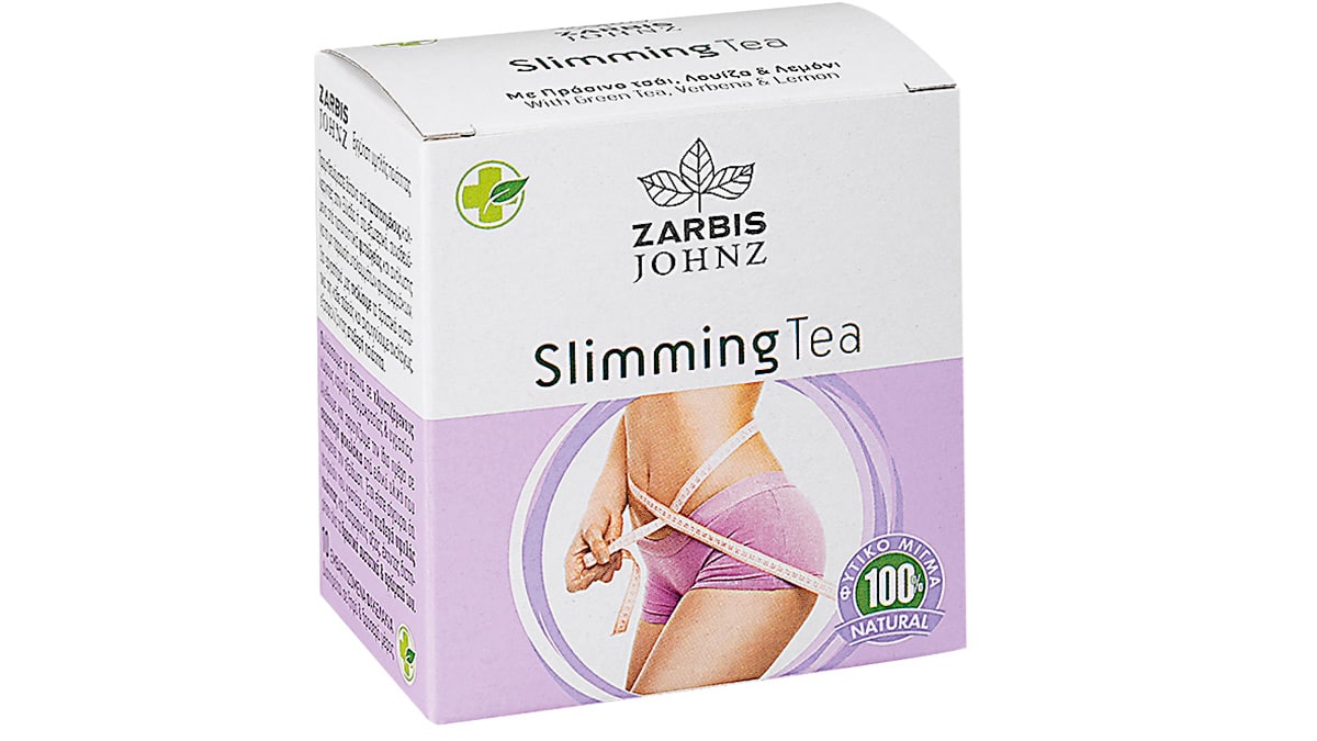 Φυτικό μείγμα πράσινου τσαγιού & λουίζας, που βοηθά στην απώλεια βάρους, Slimming Tea, Johnz, Zarbis (στα Φαρμακεία)