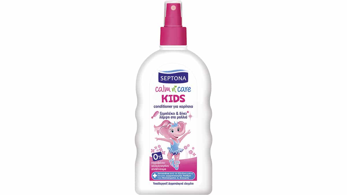 Conditioner μαλλιών για κορίτσια που ξεμπλέκει & δίνει λάμψη, Calm n' Care Kids, Septona