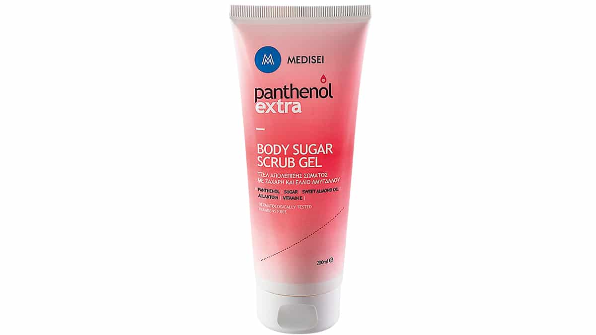 Τζελ απολέπισης σώματος, Body Sugar Scrub Gel, Panthenol Extra  (στα Φαρμακεία, medisei.gr)