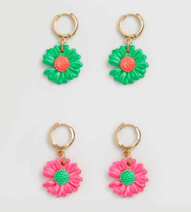 Σκουλαρίκια κεραμικά με λουλούδι, 4,99 €