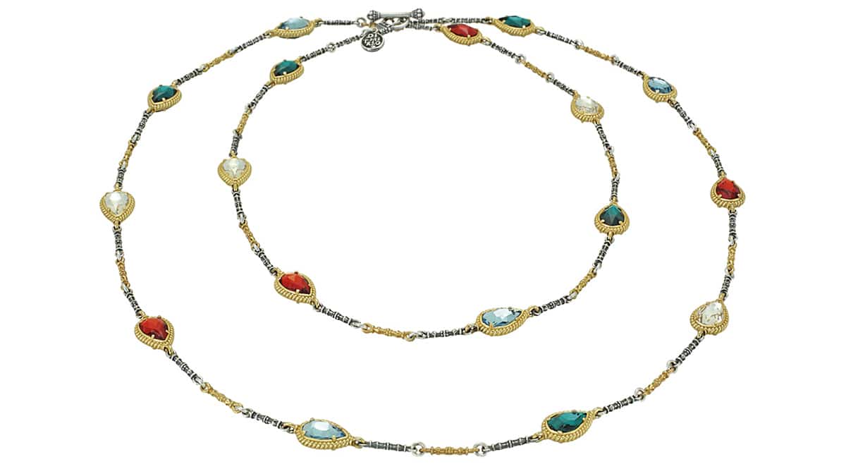 Κολιέ διπλής όψης µε swarovski πέτρες, €288, Dimitri