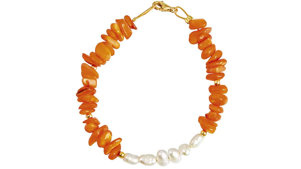 Βραχιόλι µε µαργαριτάρια και πολύχρωµο κοχύλι, Πανίδης, panidis.gr