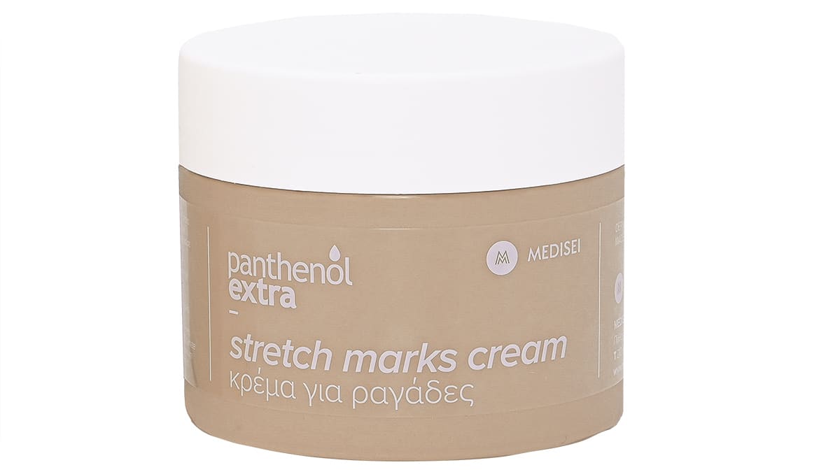 Κρέμα που δρα προληπτικά κατά τον σχηματισμό των ραγάδων, Stretch Marks Cream, Panthenol extra (στα Φαρμακεία,medisei.gr)