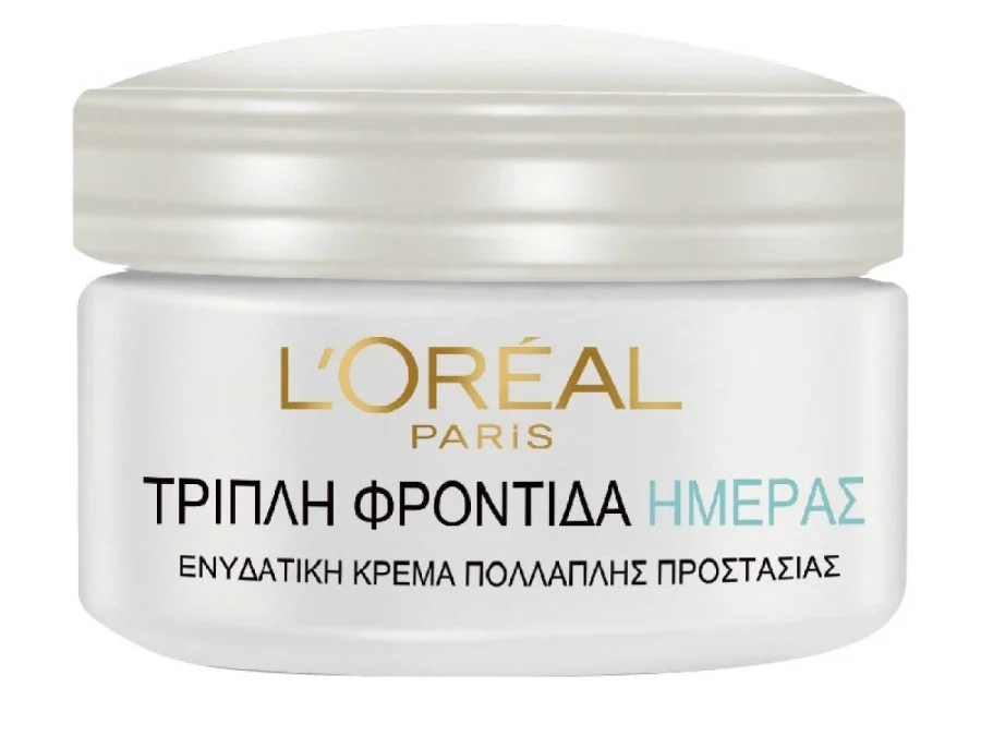 Ενυδατική κρέμα πολλαπλής προστασίας, Τριπλή φροντίδας ημέρας για κανονικές έως μικτές επιδερμίδες, L'Oreal Paris, €7,64
