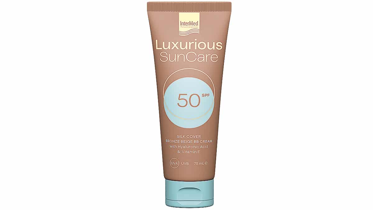 Υψηλή αντηλιακή προστασία & φυσική ήπια κάλυψη των ατελειών, Luxurious, SunCare, Silk Cover BB Cream SPF50, Bronze, InterMed (σε φαρμακεία & σε επιλεγμένα καταστήματα λιανικής από την InterMed)
