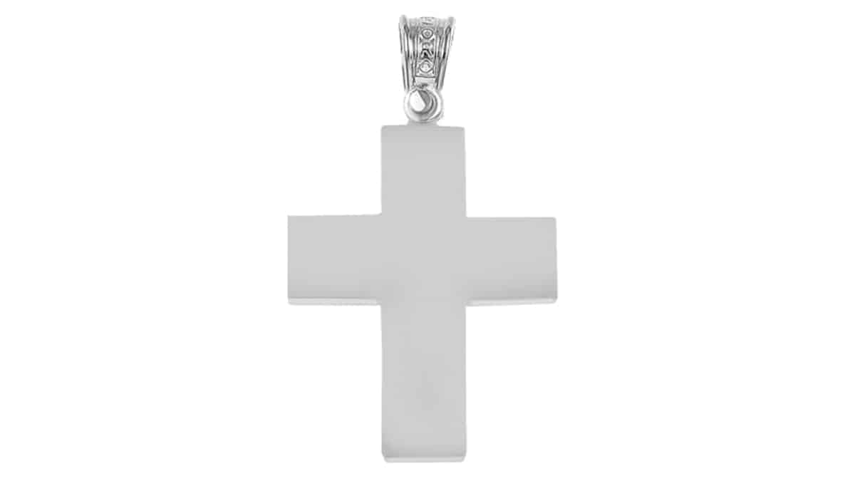 Βαπτιστικός σταυρός από λευκόχρυσο, Al'oro jewellery, aloro.gr