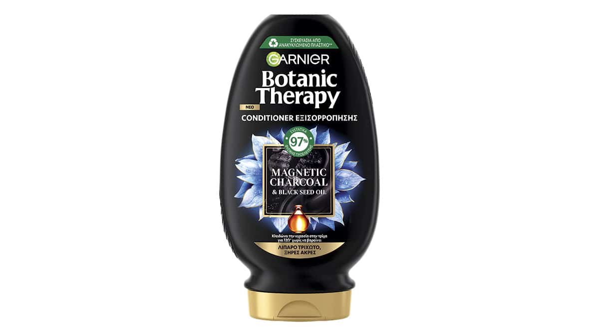 Conditioner εξισορρόπησης, Botanic Therapy, Magnetic Charcoal & Black Seed oil, Garnier, €5,44
