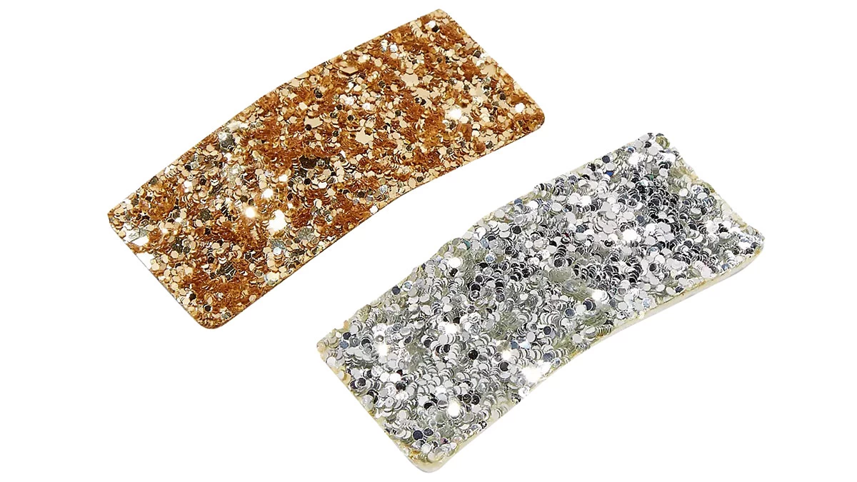 Κλιπ μαλλιών, Silver Sequin Snap Hair Clips, Claire's, €4,99