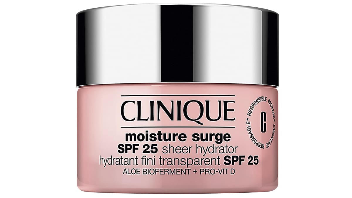 Ανάλαφρη ενυδατική κρέμα, που προσφέρει και αντηλιακή προστασία, Moisture Surge SPF25 Sheer Hydrator, Clinique, €26