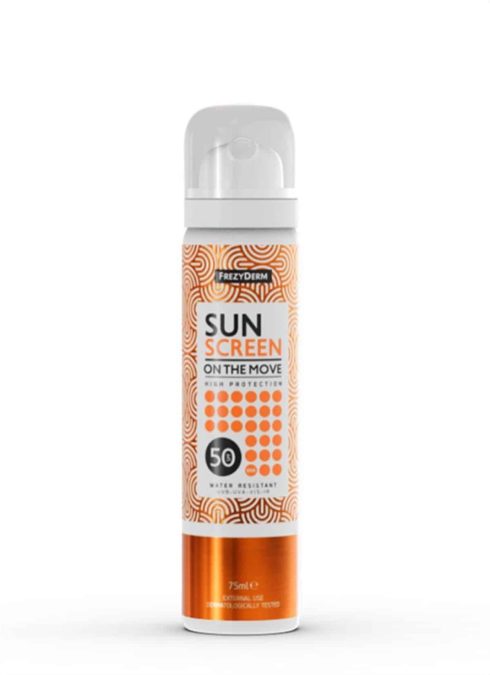 Αντηλιακό σπρέι προσώπου, SunScreen On the Move SPF50, Frezyderm, €19,61 (στα Φαρμακεία)