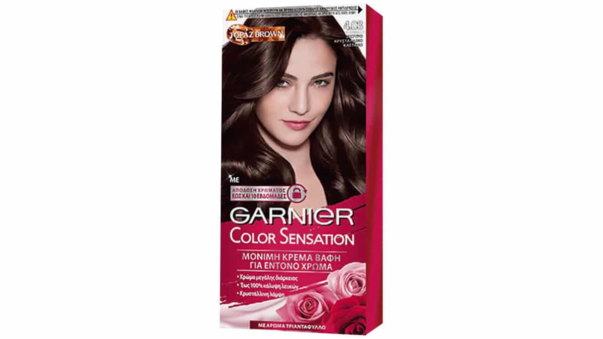 Μόνιμη κρέμα βαφή για έντονο χρώμα, Color Sensation 4.03, Garnier, €6,05