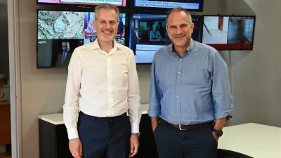 Ο νέος πρόεδρος της ΕΡΤ, Γιάννης Παπαδόπουλος, στο Ραδιομέγαρο