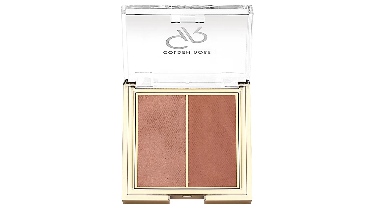 Διπλό ρουζ, Iconic Blush Duo No 02, Golden Rose, €8 (goldenrosecosmetics.gr)