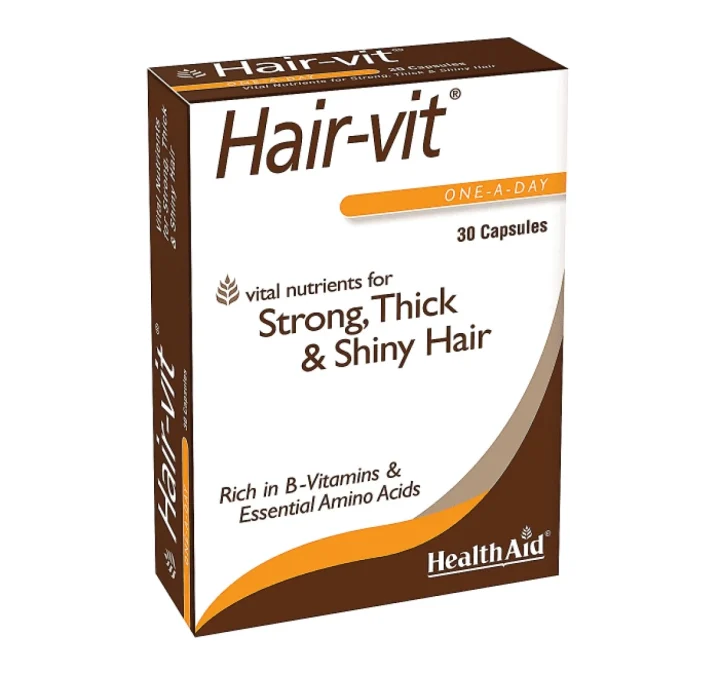 Συμπλήρωμα διατροφής για δυνατά μαλλιά, Hair-vit, Health Aid (στα Φαρμακεία)