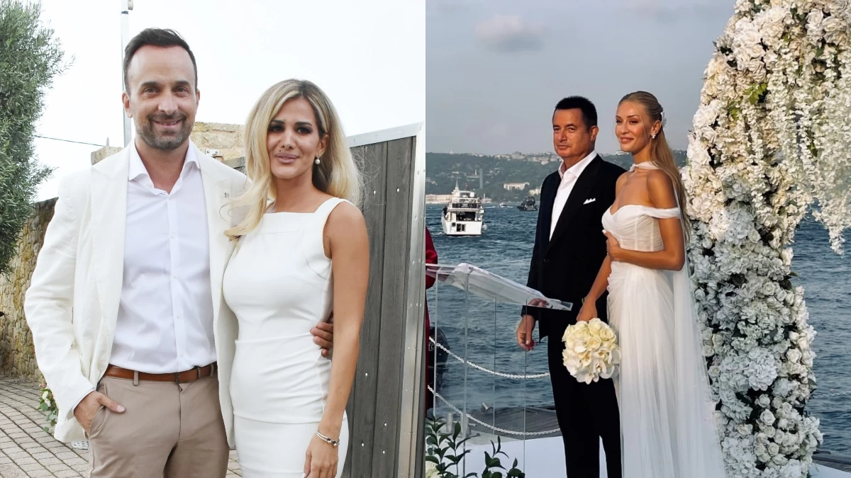 Ατζούν Ιλιτζαλί: Με γραβάτα ο Γιώργος Λιανός και η Κωνσταντίνα Καραλέξη με κρόσσια στον γάμο του - Ο ξέφρενος χορός της νύφης στο club (Βίντεο)