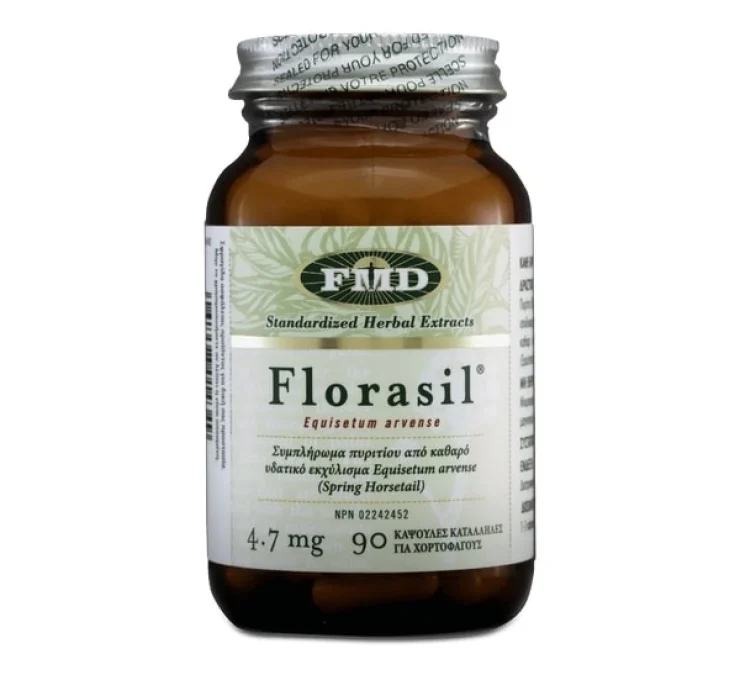Συμπλήρωμα διατροφής με οργανικό πυρίτιο από το φυτό Horsetail που προλαμβάνει τη φθορά των μαλλιών, Florasil, MedMelon (στα Φαρμακεία)