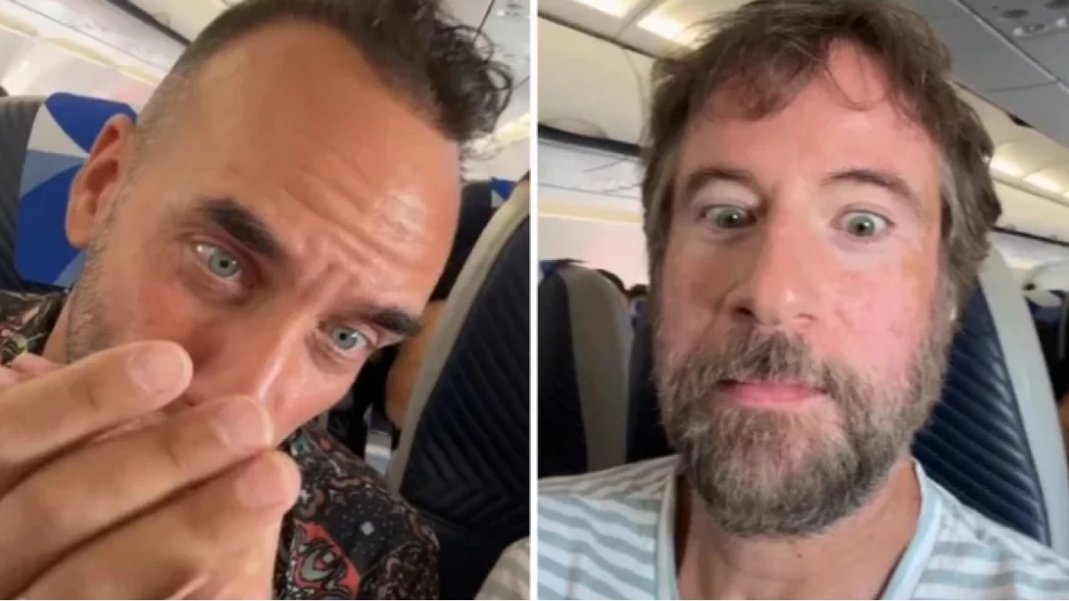 Ο Πάνος Μουζουράκης παίζει φυσαρμόνικα μέσα στο αεροπλάνο - Η επική αντίδραση του Κωστή Μαραβέγια