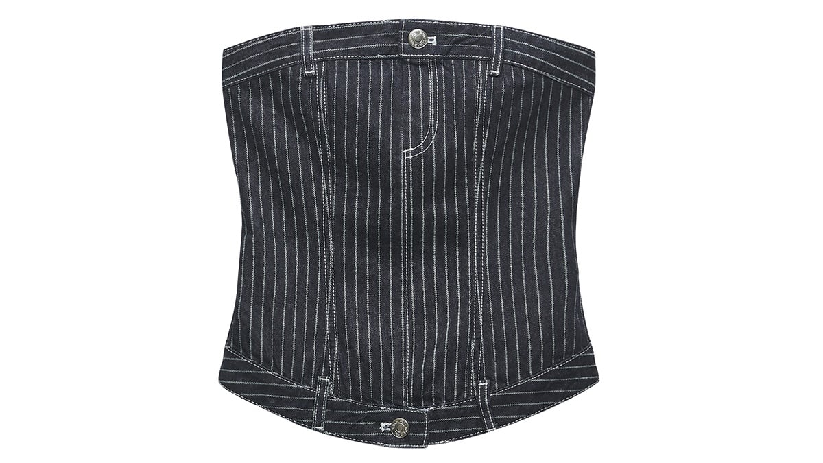 Denim top, €22,95, Zara