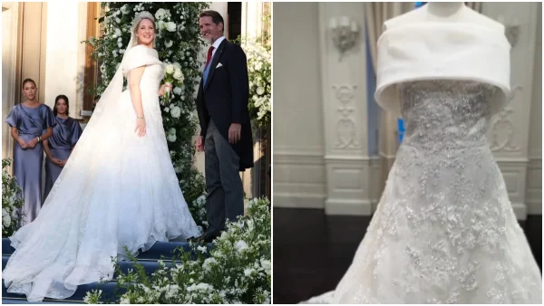 Γάμος Θεοδώρας Γλύξμπουργκ - Δείτε από απόσταση αναπνοής το κομψό νυφικό με τις στραφταλιζέ λεπτομέρειες