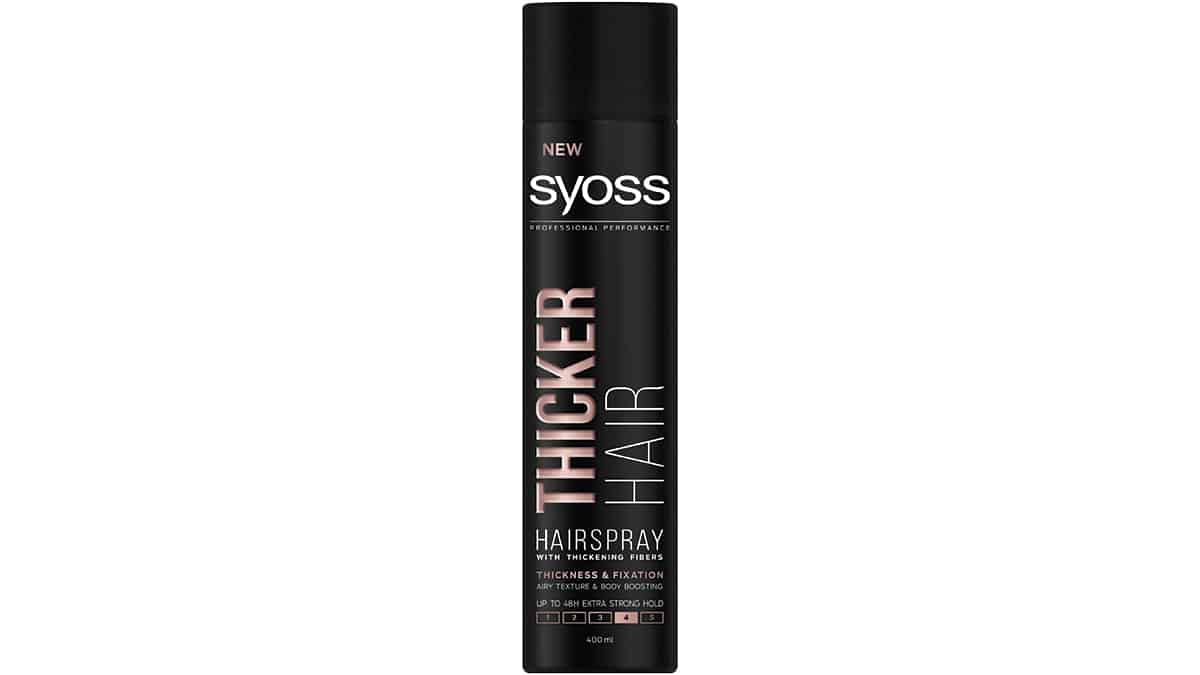 Σπρέι μαλλιών για δυνατό κράτημα, Thicker Hair, Hairspray, Syoss, €6,80