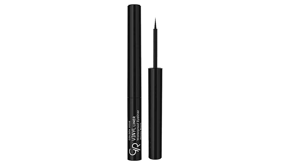 Μαύρο υγρό αδιάβροχο eyeliner, Vinyl Liner, Waterproof Eyeliner, Glossy Black, Golden Rose, €5,30 (londessa.gr)
