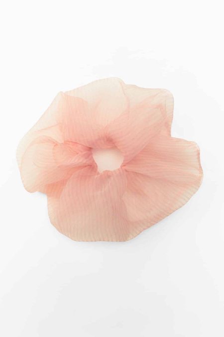 Λαστιχάκια μαλλιών από οργάντζα με ρίγες σε ροζέ απόχρωση, Zara, €12,95