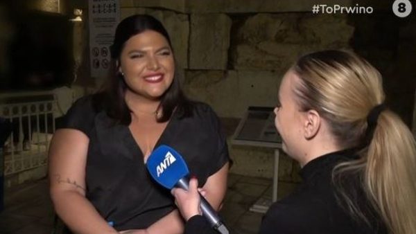 Η Δανάη Μπάρκα μιλάει στην κάμερα του "Πρωινού" του ΑΝΤ1