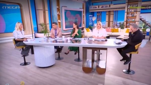 Φωτογραφία από το πλατό της εκπομπής Buongiorno