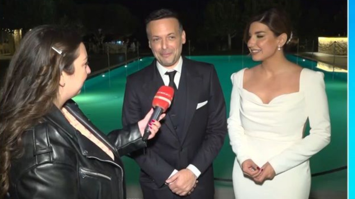 Ο Χάρη Δούκας και η Γεωργία Πολυτάνου στην δεξίωση του γάμου τους