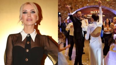 Η Κατερίνα Καινούργιου και ο Πέτρος Κουσουλός στο γάμο του