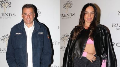 Ο Γιώργος Λιάγκας και η Μαρία Αντωνά σε κοσμικό event.