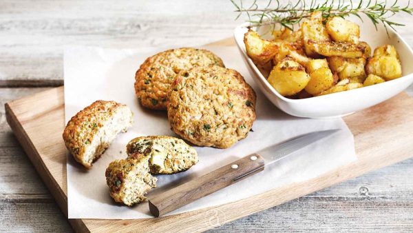 Μπιφτέκια κοτόπουλο με πατάτες