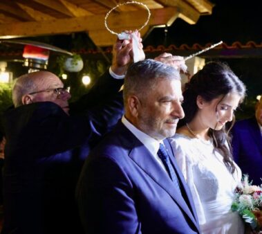 Ο Γιώργος Πατούλης και η Νάνσυ Κοίλου στον γάμο τους.