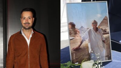 Ο Πέτρος Κουσουλός και η φωτογραφία του Δημήτρη Σούρα πάνω στο φέρετρό του