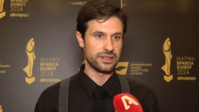 Ο Ορφέας Αυγουστίδης στην κάμερα του Happy Day, μαυροφορεμένος