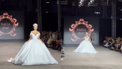 Η Αλεξάνδρα Παναγιώταρου με νυφικό στο Athens Fashion Week