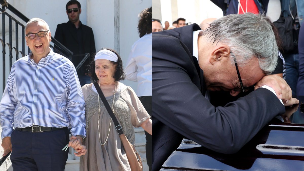 Ο Δημήτρης Σούρας χέρι χέρι με τη Μάρθα Καραγιάννη και ο ίδιος πεσμένος πάνω από το φέρετρό της στην κηδεία της