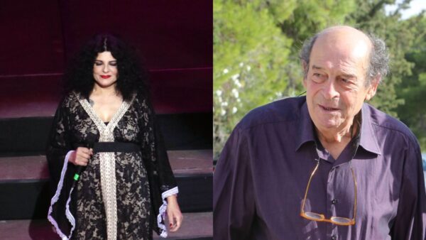 Η Τάνια Τρύπη πάνω στη σκηνή και ο Μανούσος Μανουσάκης σε βόλτα του