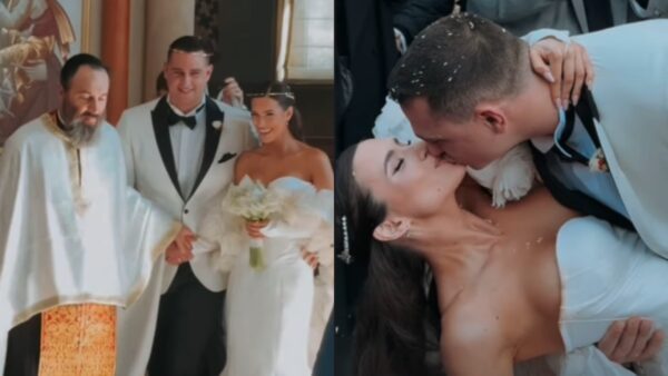 Η Ιζαμπέλλα Φούλοπ και ο Γιώργος Δερβίσης στον γάμο τους