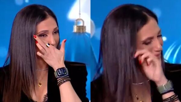 Η Ανθή Βούλγαρη τη στιγμή που "λύγισε" στο MEGA