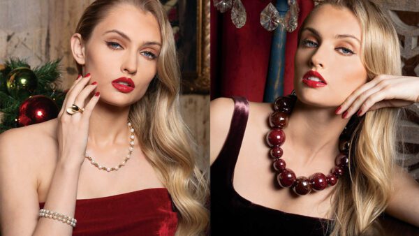 Χριστουγεννιάτικα κοσμήματα στο editorial μόδας