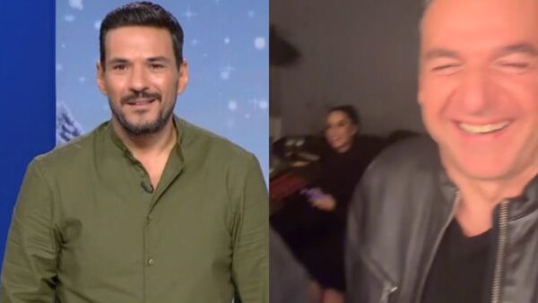 Ο Κώστας Τσουρός και ο Γιώργος Λιάγκας με την Μαρία Αντωνά.