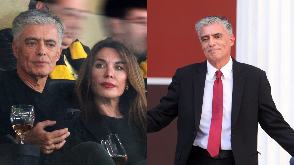 Ο Νίκος Ευαγγελάτος με την Τατιάνα Στεφανίδου στο γήπεδο και μόνος του