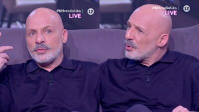 Ο Νίκος Μουτσινάς σε πλάνα από την εκπομπή του ΝΜ Βραδιάτικα