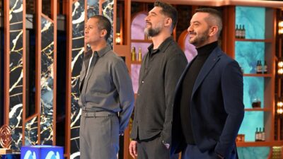 Σωτήρης Κοντιζάς, Πάνος Ιωαννίδης και Λεωνίδας Κουτσόπουλος στην πρεμιέρα του MasterChef