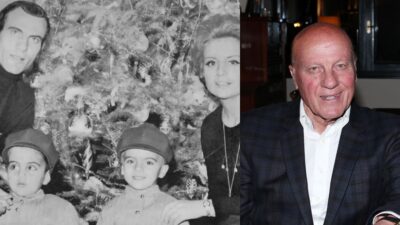 Ο Μίμης Δομάζος με τη Βίκυ Μοσχολιού και τα παιδιά τους και εκείνος μόνος του