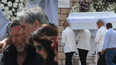 Ο Οδυσσέας Σταμούλης στην κηδεία του γιου του